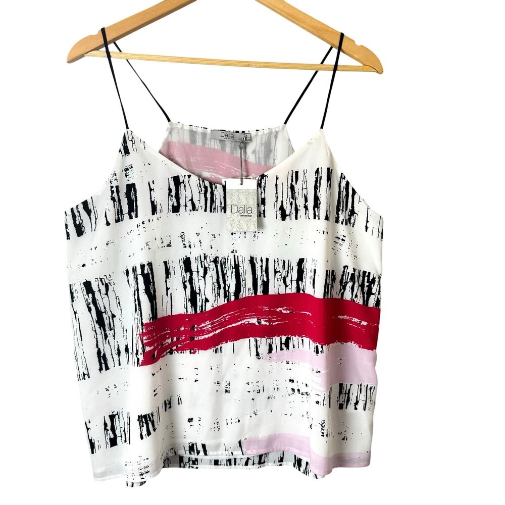 Dalia Cami Top Womens Large Abstract Print Artsy Geometric Lightweight Flowy NWT